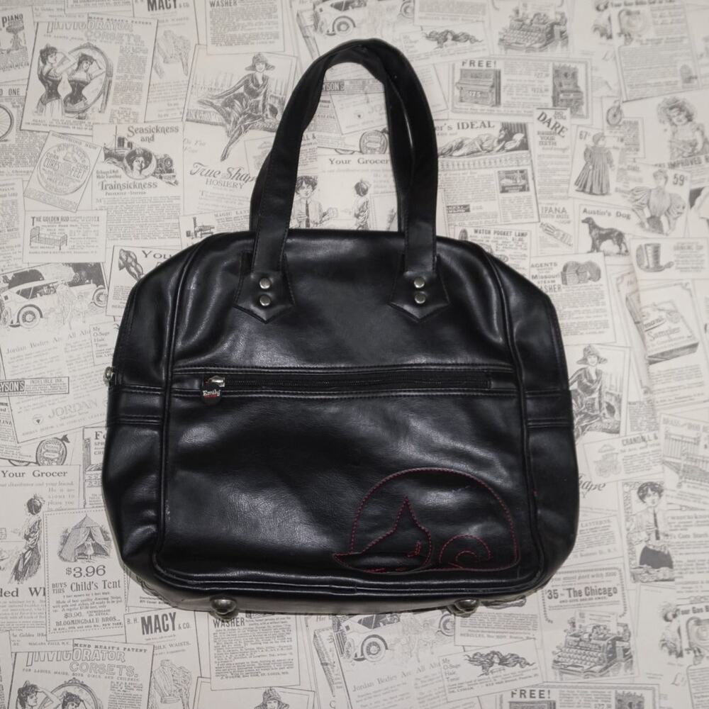 Vintage Y2K Emily the Strange embroider leather bag purse